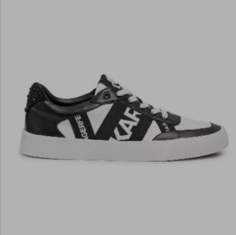 MICROSUEDE AND TUMBLED PU UPPER •KARL LAGERFELD LOGO PRINTED UPPER DETAIL •RHINE - Picture 3 of 6